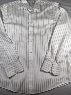 Brooks Brothers White & Blue Pinstripe Dress Shirt